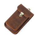 thumbnail image 2 of Riñonera para hombre, bolso para colgar, bolso para teléfono móvil, funda protectora de cuero genuino, capa superior de cuero de vaca Crazy Horse, bolso para colgar en la cintura para exteriores, 2 of 5