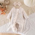 thumbnail image 3 of HCNTES Baby Girl Clothes Winter Baby Girls Floral Bodysuit Winter Romper Girls Preemie Long Sleeve Sleepers Pajamas 0 3 6 Months, 3 of 7