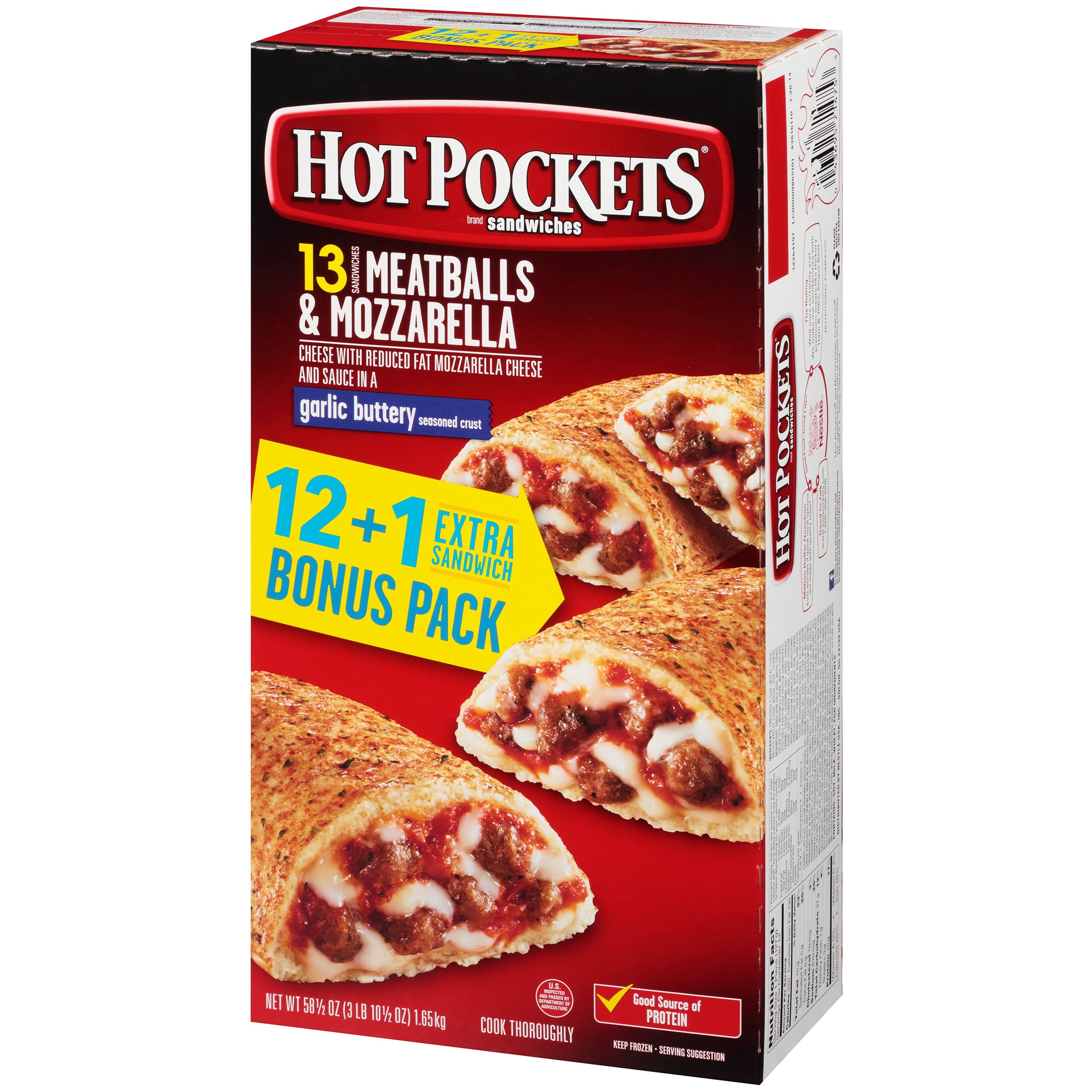 HOT POCKETS Italian Style Meatballs & Mozzarella Frozen Sandwiches 13 ct Box