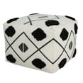 thumbnail image 5 of Laddha Home Designs 18" Black and White Diamond Directional Square Pouf Ottoman, 5 of 9