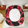 thumbnail image 5 of jejeloiu Chic Cheetah Print Queen Sheet Sets,Wildlife Leopard Flat Sheet,Red Black Queen Fitted Sheet For Men Women,Breathable Home Decor,4pcs, 5 of 7