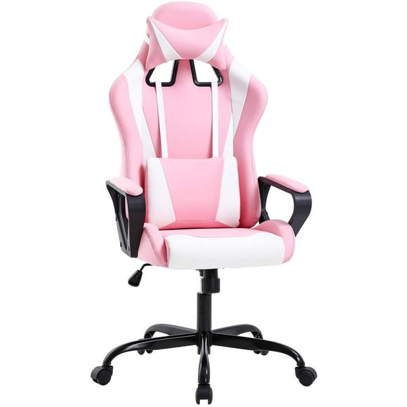 BestOffice Gaming Chair Ergonomic Executive Swivel Rolling, Lumbar Support, Pink