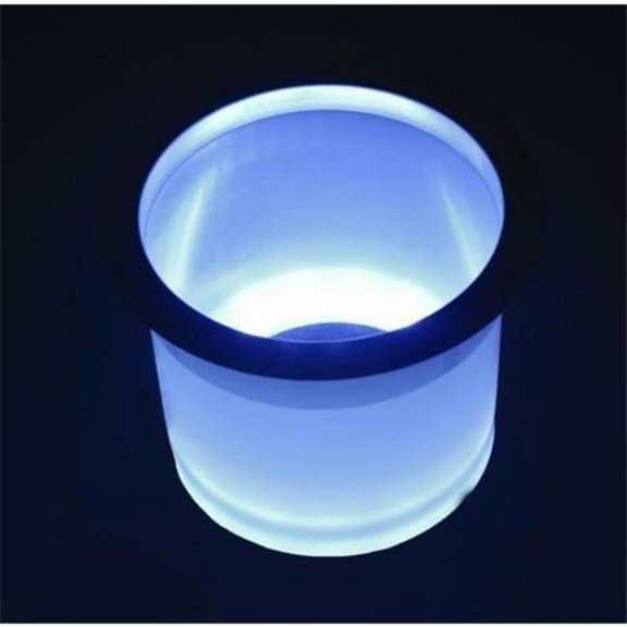 TH Marine  LED Plastic Lighted Cup Holder with Stainless Steel Rim, Blue