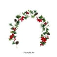 thumbnail image 3 of Extra-Long Christmas Berry Rattan Garland - Artificial Red Fruit Vine Wall Swag Fireplace Mantle Decor Reusable Holiday Accent(C), 3 of 6