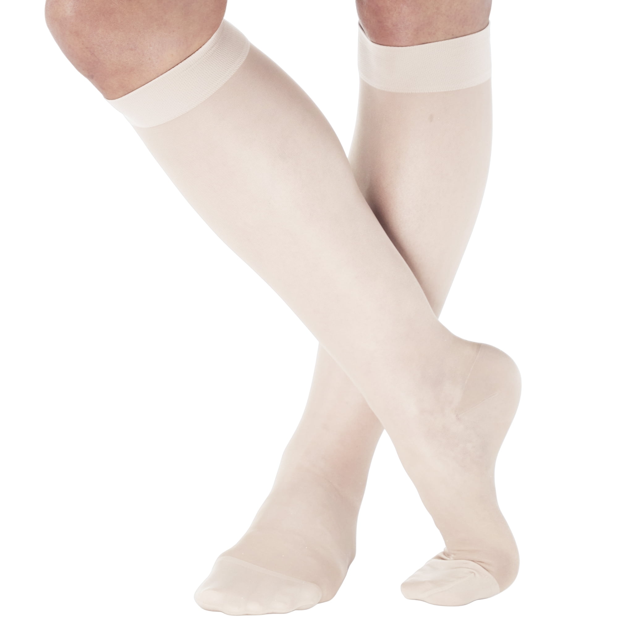 2XL Womens Compression Stockings 15-20mm Hg for Varicose Veins - Beige,  2X-Large 