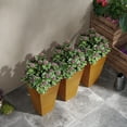 thumbnail image 6 of Outsunny Set of 3 Tall Outdoor Planters w/ Drainage Holes Light Brown, 6 of 9
