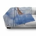 thumbnail image 3 of Giraffe Soft Flannel Fleece Blanket, Aerial Scene of a Flying Animal in Fluffy Clouds Heaven Fantasy for Animals Themed, Cozy Plush for Indoor and Outdoor Use, 70" x 90", White Brown, by Ambesonne, 3 of 6