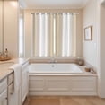 thumbnail image 3 of Beige White Ombre Kitchen Curtains 84 Inch Length, Country Minimalist Abstract Gradient Grommet Top Bedroom Living Room Curtains, Light Filtering Cafe Curtain Drapes 2 Panels Set 104''x84'', 3 of 9
