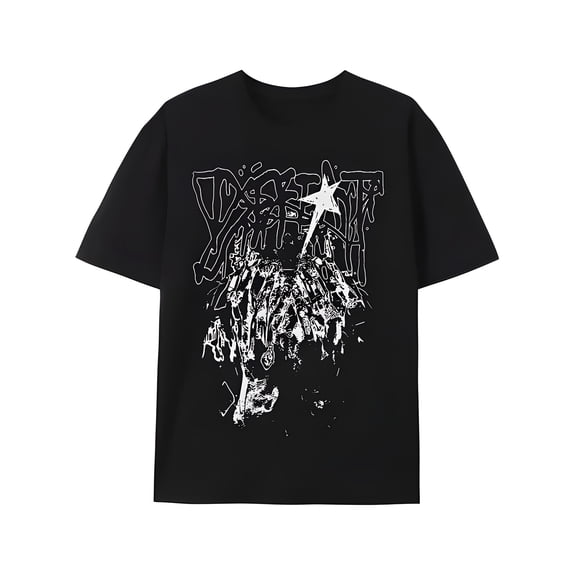 Men's Urban Streetwear Grunge Graphic T-Shirt