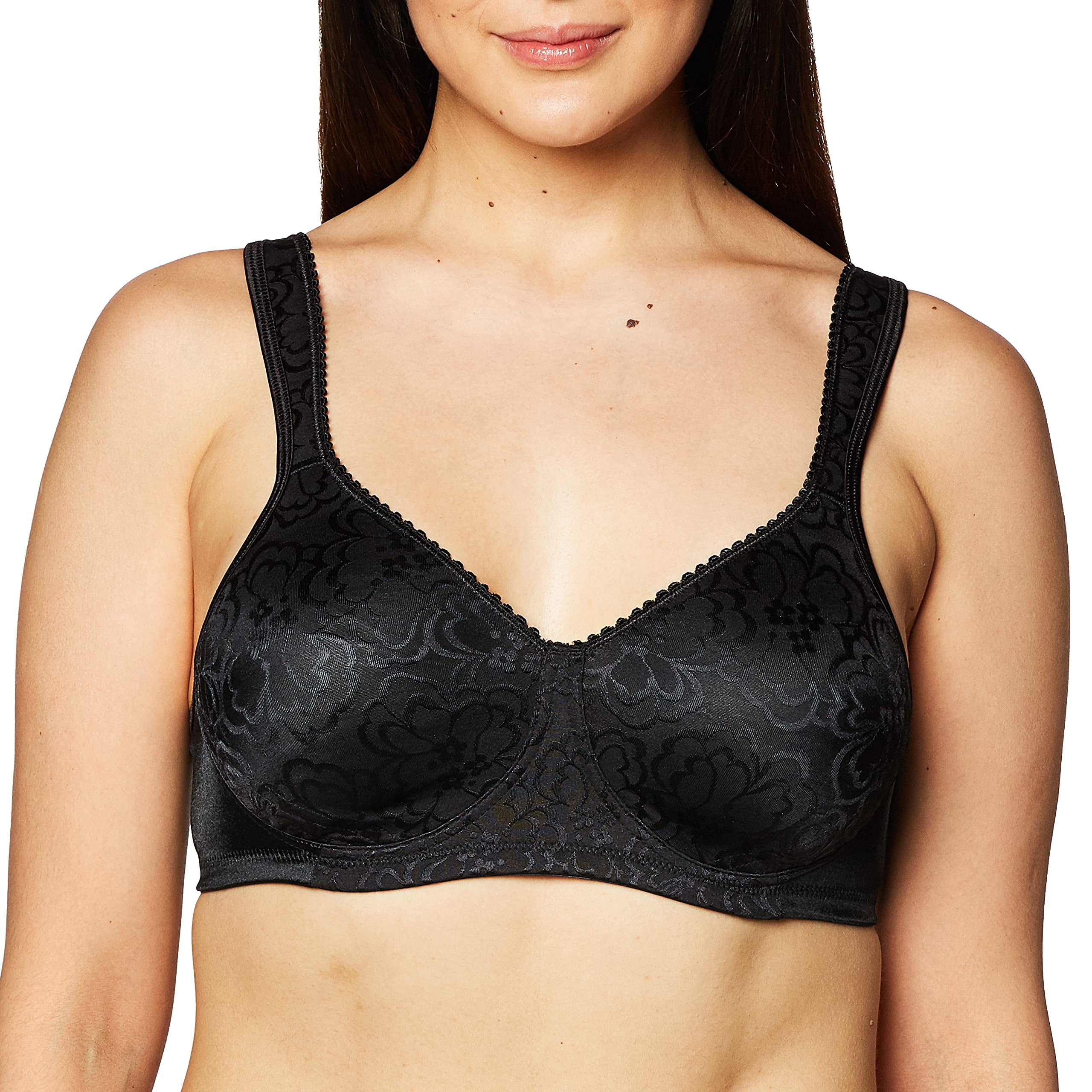 Playtex Womens 18 Hour Ultimate Lift Support Wirefree Bra 4745- Black, 42C  Pack of 2