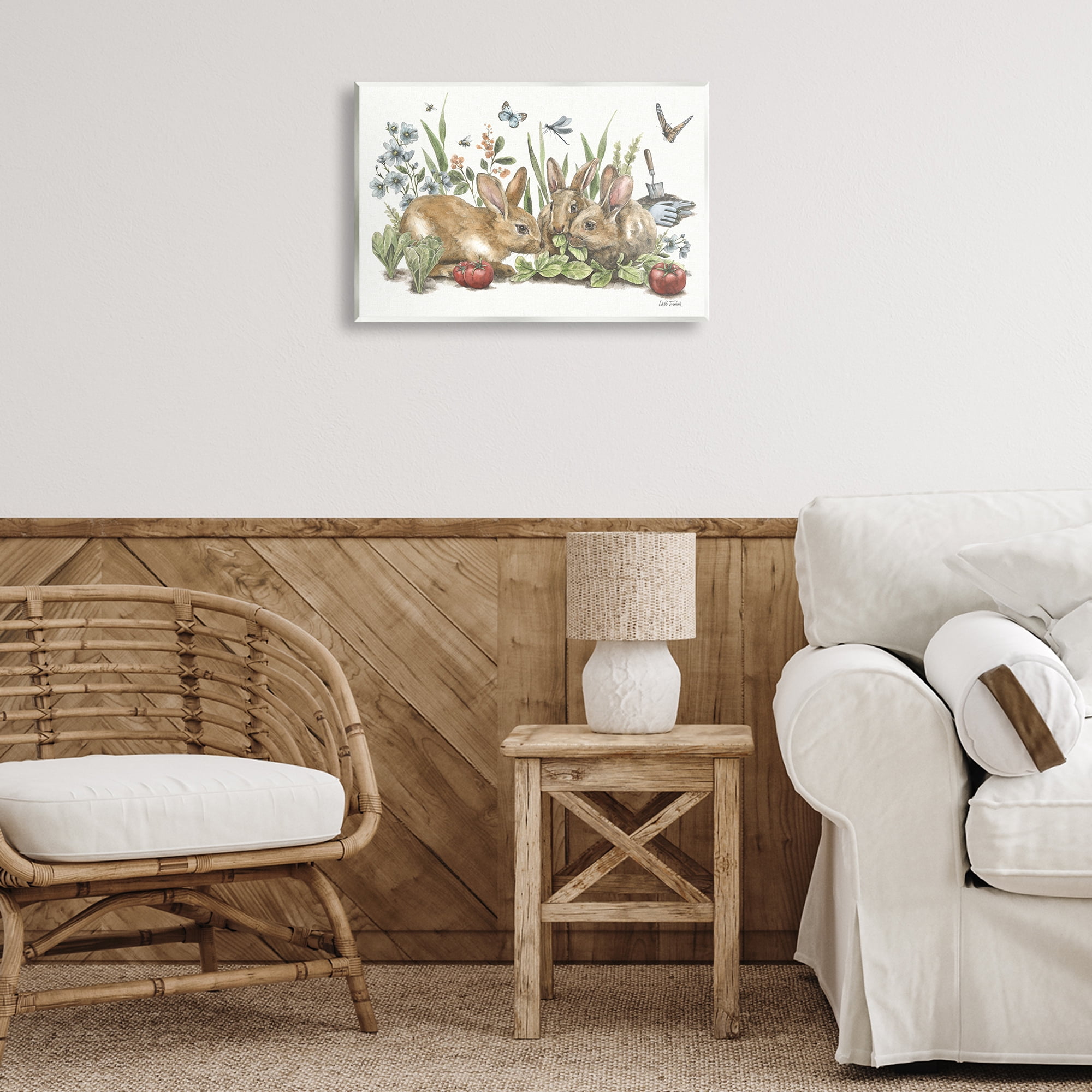 Stupell Industries Garden Patch Scene Botanical & Floral Painting Unframed Art Print Wall Art, 19 x 13