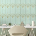 thumbnail image 2 of Ambesonne Art Deco Peel & Stick Wallpaper for Home, Mint Simple Vintage Motif, 13"x100", Mint Green and Sand Brown, 2 of 5