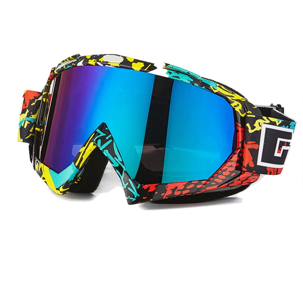 Motocross Motorcycle Bike Helmets Goggles PC Lens Riding Glasses Adjustable 