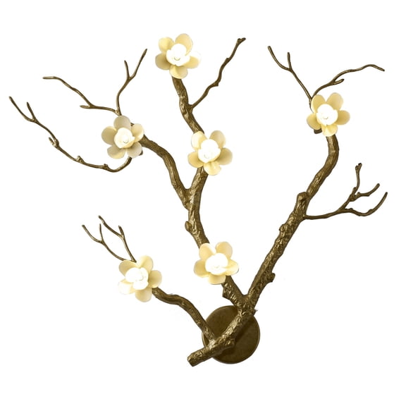 Design Living Chandelier, Brass, 33" x 5" x 27.5"