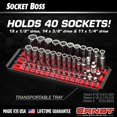 thumbnail image 4 of Ernst Manufacturing 8490 Socket Boss: 3-Rail Socket Organizer Tool Tray with 40 Clips (1/4", 3/8", 1/2") - Red, 13-Inch Rails for Toolbox Storage - Made in USA, 4 of 4