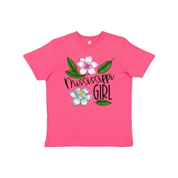Inktastic Mississippi Girl Magnolia Flowers and Leaves Youth T-Shirt