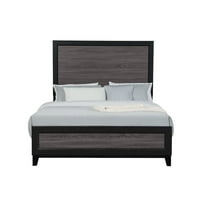 Global Furniture USA Lisbon Engineered Wood Queen Bed in Dark Gray/Black