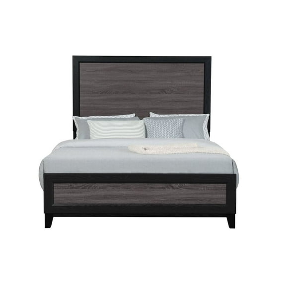 Global Furniture USA Lisbon Engineered Wood Queen Bed in Dark Gray/Black