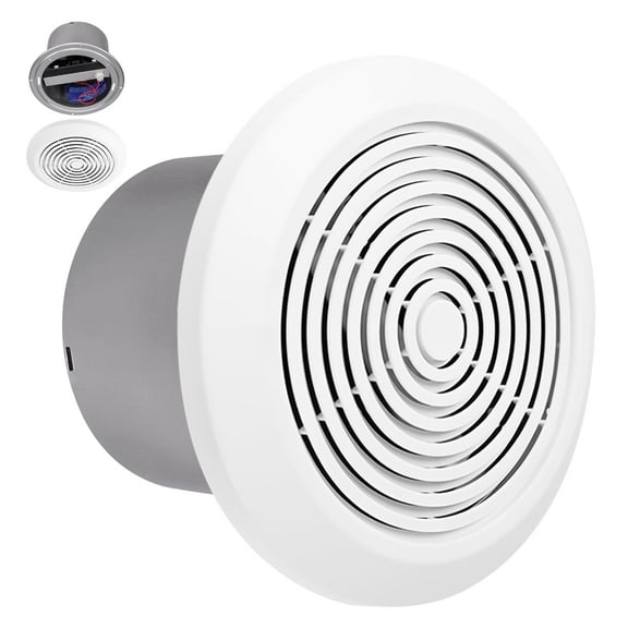 Bathroom Exhaust Fan, V2262-50 Ceiling Exhaust Fan 7"  50 CFM Bathroom Ceiling Fan, for 8 inch Diameter Rough-in Opening,Compatible Ducting Accessories - P7.19 Series Hard Duct or VC0292 Flex Duct