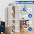 thumbnail image 5 of 10-Cube Portable Storage Organizer, 6-Tier Wardrobe with Dust-Proof Cover, Heavy Duty Garment Shelf Bookcase Portable Closet, 5 of 8