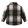 thumbnail image 6 of Hpapadks Girls Tops Kids Long Sleeve Lapel Button Down Plaid Shirt Coat Tops with Pockets Boys Shirts Black 3 Years-4 Years, 6 of 6