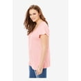 thumbnail image 2 of Roaman's Women's Plus Size Cotton Ultimate Flutter Sleeve Sweetheart Tee, 2 of 6