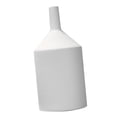 thumbnail image 1 of Jarrón de cerámica de porcelana con boca pequeña y fina, único, para decoración floral de jardín y hogar. Blanco, 1 of 4