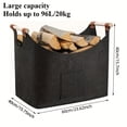 thumbnail image 4 of 1pc  Extra Large Foldable Felt Firewood Basket,  Heavy Duty with Reinforced Handles - Multi-use Storage - Dark Grey, 4 of 9