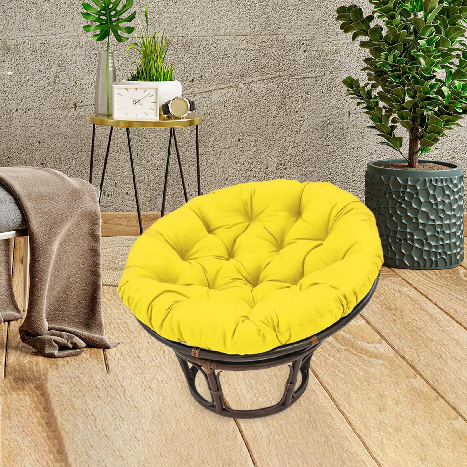 Gazechimp 40cm Swing Hanging Chair Cushion, Egg Chair Cushion for Indoor, Outdoor, Garden, Yellow