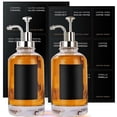 thumbnail image 2 of 2 Pcs Coffee Syrup Dispenser Set with 18 Labels 16.9 oz 500 ml Coffee Syrup Container Minimalist Clear Glass Syrup Bottle Reusable Syrup Dispenser Bottle Portable Coffee Pump Dispenser fo, 2 of 6