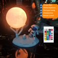thumbnail image 1 of 1pc Cute Mini Night Light, Moon Cute Figure Light Rechargeable Astronaut Decoration Astronaut Lamp Tabletop Light Healing Astronaut Astronaut Creative Gift Car Carrying Inside Cake Decoration Luminou, 1 of 5