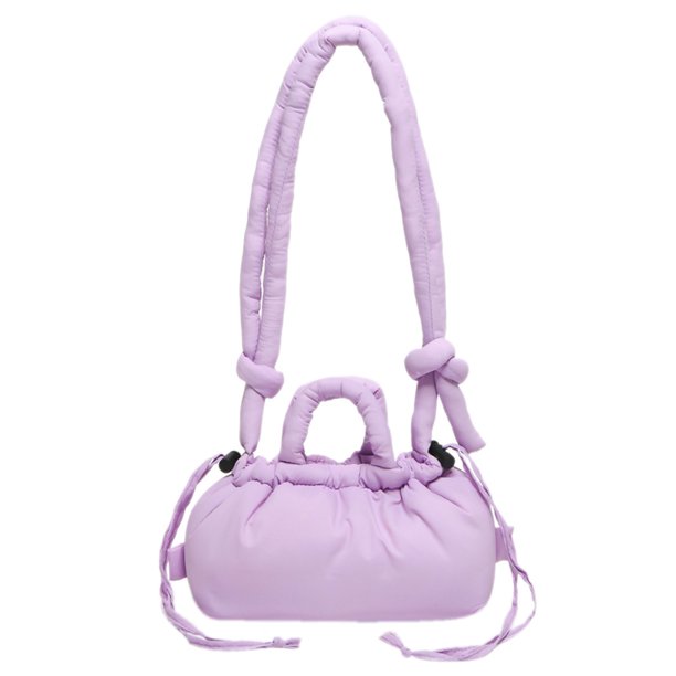 Bolso Mano Pequeño Color Suave Acolchado Algodón para Mujer