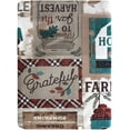 thumbnail image 3 of Newbridge Rectangle Vinyl Tablecloth with Flannel Backing, 52 x 70 Inch, Brookside Farm to Table, Indoor Outdoor Waterproof Wipe Clean Vinyl Table Cover, Teal Farm House Cottage Print, 3 of 7
