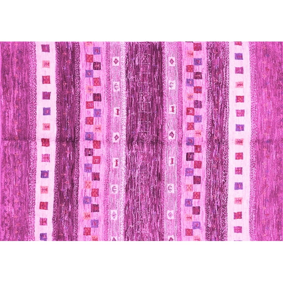 Ahgly Company Indoor Rectangle Abstract Pink Contemporary Area Rugs, 5' x 7'