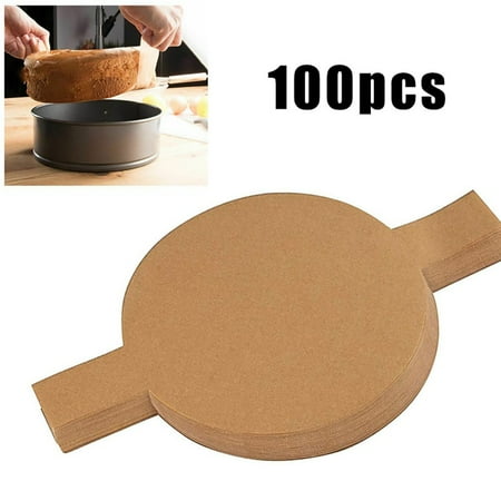 

100 Non-Stick Round Parchment Paper Liners For Cake Baking W/ Easy Lift Tabs 8