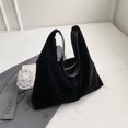 thumbnail image 3 of Women Suede Hobo Bag Large Capacity Underarm Bag Slouchy Bag Travel Bag Ladies Shoulder Bag (Black), 3 of 10