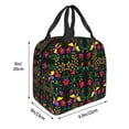 thumbnail image 3 of Fotbe Mexican Flower 2 Bolsa Térmica con Estampado y Forro de Aluminio Grueso Bolsa de Almuerzo con Bolsillo Frontal para Hombres y Mujeres, Ideal para Trabajo, Escuela, 3 of 8