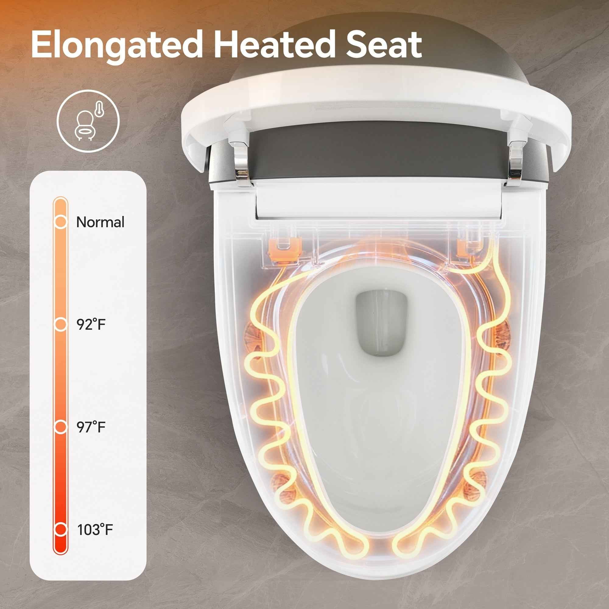 ADA Height Smart Bidet Toilet with Heated Seat, Auto Flush, Warm Air Dryer, and Multiple Wash Modes