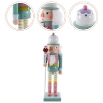 IBASETOY Wooden Nutcracker Christmas Decor Green Nutcracker Figure Suitable for Party and Home Display
