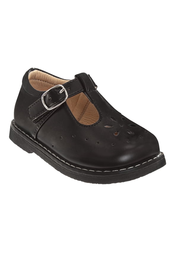8193 Buckle Toddlers' Wide Width Walking Shoes - Black, 7.5