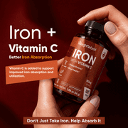 WeightWorld Iron 65mg with Vitamin C 125mg Tablets for Blood Health, Energy & Immune Support | 180 Tablets (6-Month Supply) | Gentle Iron Supplement for Women & Men - Vegan, Non-GMO