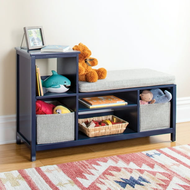 Martha Stewart Kids' Jr. Reading Nook with Bins Navy Wooden Multi