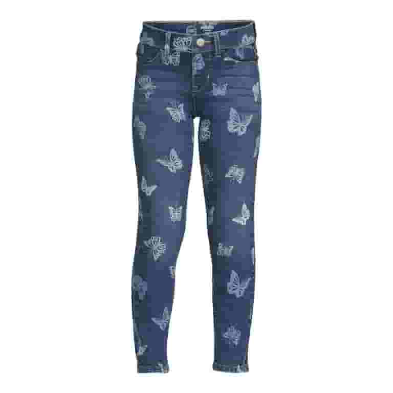 【WONDER WONDER】Hapo Teen Washing Long Wide Denim Pants Wonder Nation Girls Fashion Jeggings, Sizes 4-18 & Plus