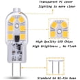 thumbnail image 4 of G4 LED 12V 2W Blanco cálido 3000K, 200lm, G4 10W 20W Equivalente a lámpara halógena, no regulable, Bi-pin G4 12V LED AC DC para lámpara de araña, lámpara de mesa, juego de 6, 4 of 5