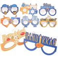 thumbnail image 3 of Holiday Glasses Decorations Happy Hanukkah Eyeglasses Props Chic Design Bright Colors Photo Taking 8Pcs, 3 of 5