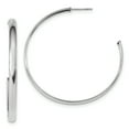 thumbnail image 1 of Sterling Silver Rhodium-plated Polished Post Hoops QE13215, 1 of 1