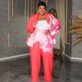 thumbnail image 3 of AURA Women Plus Size Fall Pants Set Floral Print Long Sleeve Casual Outfit Elegant Suit, 3 of 5