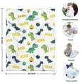 thumbnail image 4 of White Cartoon Dinosaurs Pumpkins Pattern Blanket,Comfortable Soft Flannel Throw Blanket,All Season,Warm Lightweight Blankets for Sofa Bed Couch Living Room Chair,30"x40", 4 of 4