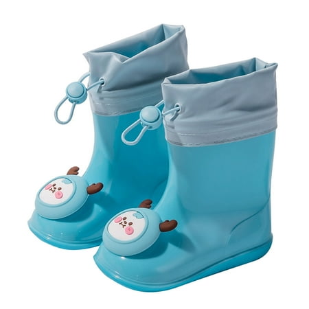 

BTJX Rain Shoes For Children Lined Rubber Boots For Boys And Girls Lightweight Rain Boots Water Proof NonSlip Gumboots With Drawstring