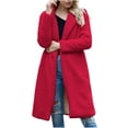 thumbnail image 2 of Chaqueta cálida para mujer para mujer, abrigo de invierno sólido con cuello de plumón, prendas de vestir exteriores de lana de cordero Fridja  po1478, 2 of 7